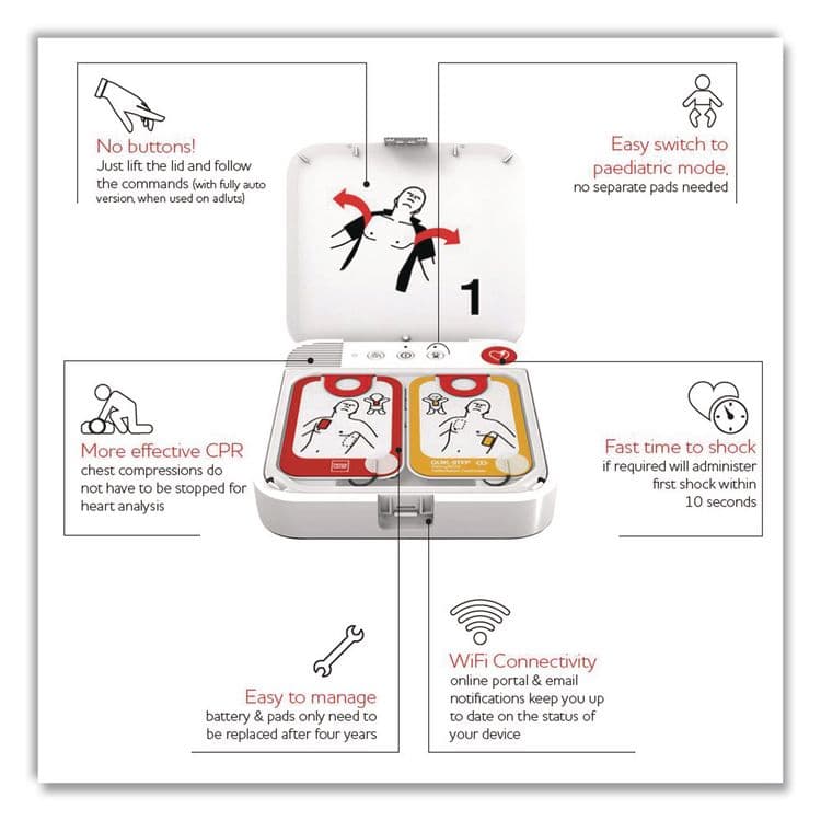 AERO HEALTHCARE LIFEPAK CR2 Cellular Defibrillator, Fully Automatic, English/Spanish, Bag (AOH99512001713) thumbnail 3