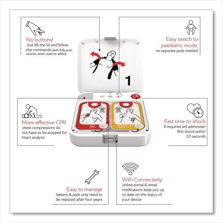 AERO HEALTHCARE LIFEPAK CR2 Wi-Fi Defibrillator, Semi-Automatic, English, Handle (AOH99512001262) thumbnail 2