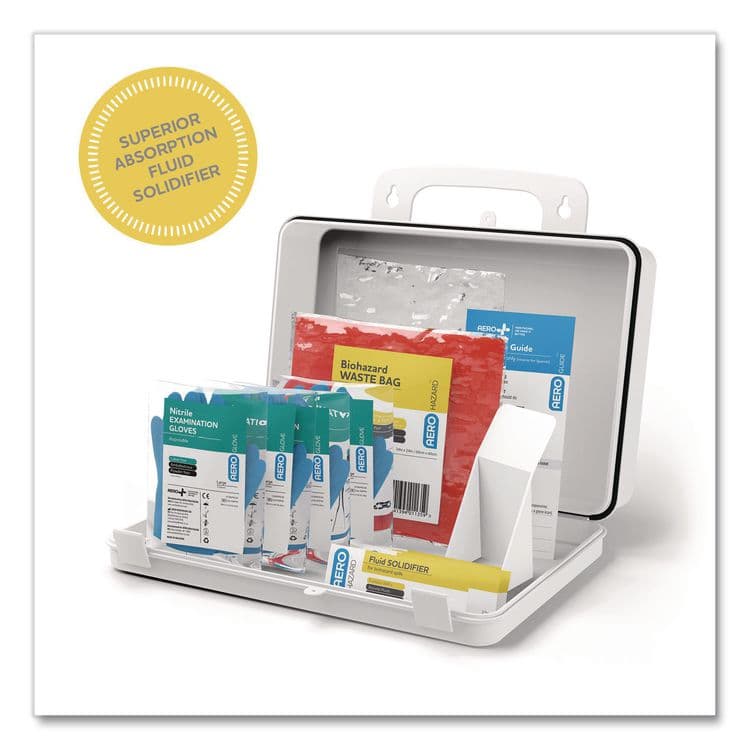 AERO HEALTHCARE 10 Series Bloodborne Pathogen Kit, 3 x 8.5 x 5.5 (AOHAKBF10W) thumbnail 2