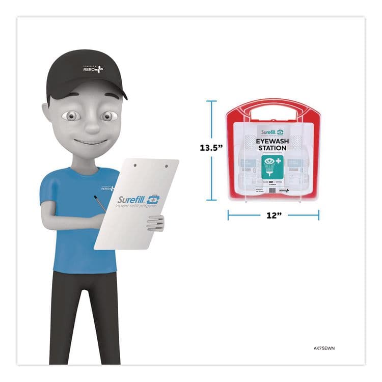 AERO HEALTHCARE Emergency Eyewash Station 75 Series, 16 oz Bottle, 2 Bottles/Station, 4 Stations/Carton (AOHAK75EWN) thumbnail 4