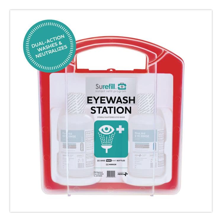 AERO HEALTHCARE Emergency Eyewash Station 75 Series, 16 oz Bottle, 2 Bottles/Station, 4 Stations/Carton (AOHAK75EWN) thumbnail 2