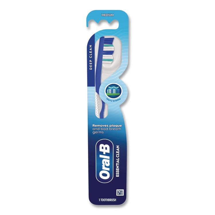 PROCTER & GAMBLE Essential Clean Toothbrush, Unscented, Blue/White, 72/Carton (PGC10904)