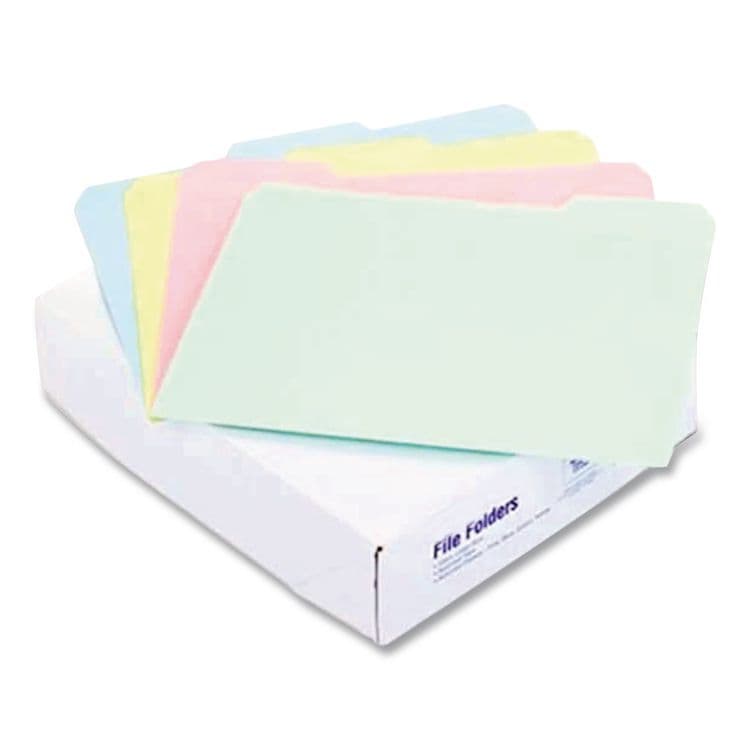 TOPS BUSINESS FORMS Pastel Colored File Folders, 1/3-Cut Tabs: Assorted, Letter Size, Assorted Colors, 100/Box (PFXC2113PASR) thumbnail 3