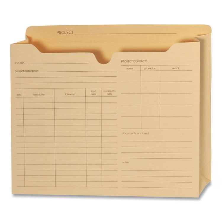 TOPS BUSINESS FORMS Preprinted Project Jackets, Straight Tab, Letter Size, Manila, 50/Box (PFXB3143P) thumbnail 2