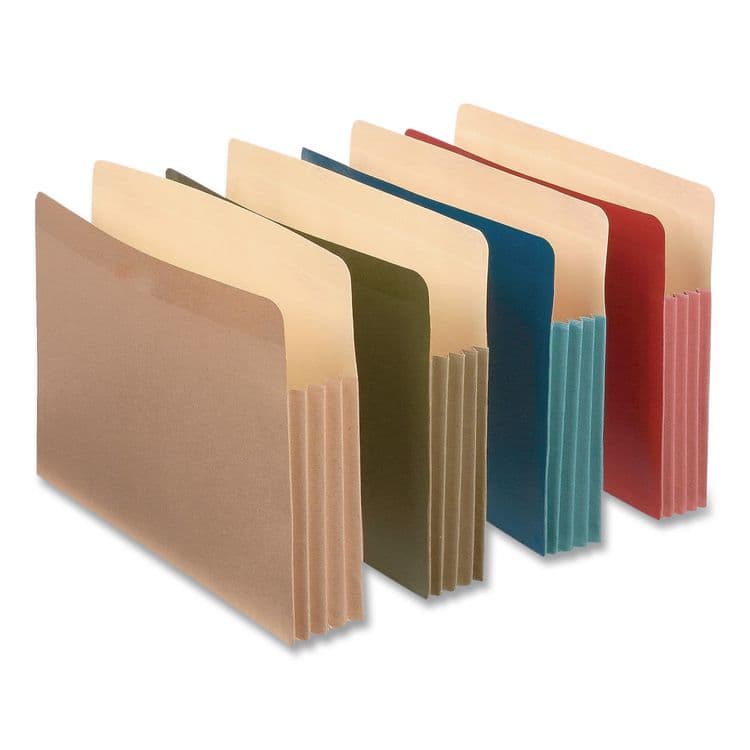 TOPS BUSINESS FORMS Recycled Colored File Pocket, 3.5" Expansion, Letter Size, Assorted Colors, 4/Pack (PFX90164) thumbnail 4
