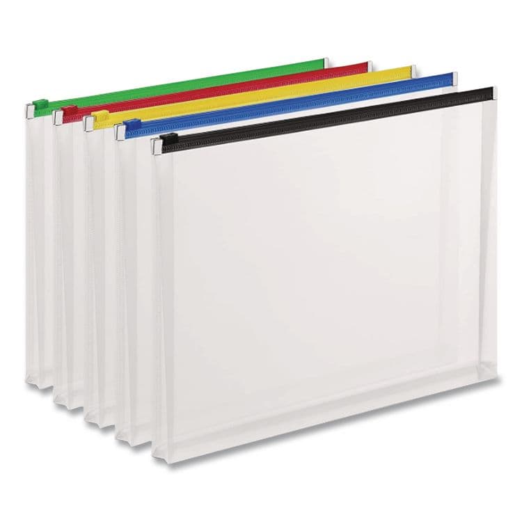 TOPS BUSINESS FORMS Poly Zip Envelope, Zipper Closure, 10 x 13, Assorted Colors, 5/Pack (PFX85292) thumbnail 3