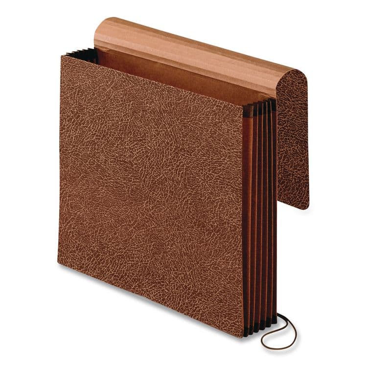 TOPS BUSINESS FORMS Premium Reinforced Expanding Wallet, 5.25" Expansion, 1 Section, Elastic Cord Closure, Legal Size, Red Fiber (PFX60575) thumbnail 2