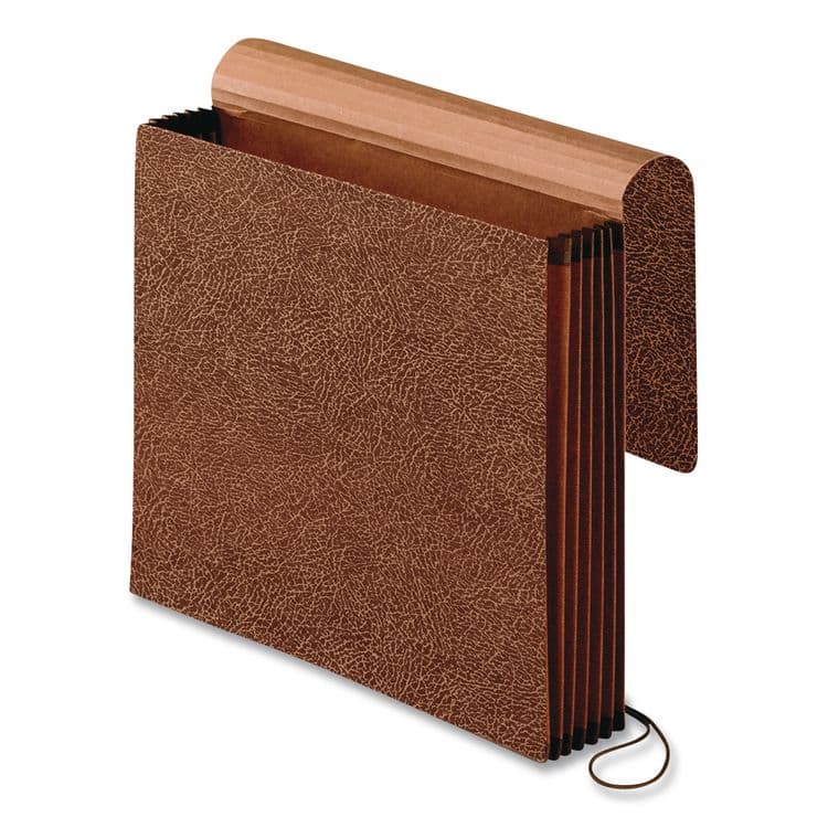 TOPS BUSINESS FORMS Premium Reinforced Expanding Wallet, 5.25" Expansion, 1 Section, Elastic Cord Closure, Letter Size, Red Fiber (PFX60545) thumbnail 2