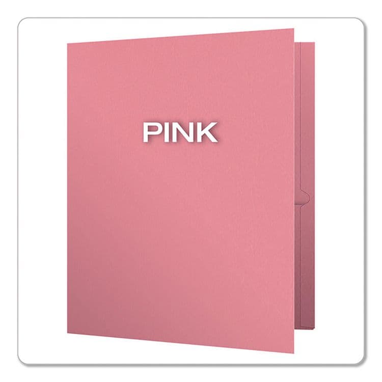 TOPS BUSINESS FORMS Pink Ribbon Twin-Pocket Folder with Prong Fasteners, Accommodates (135) 11 x 8.5 Sheets, Pink, 25/Box (OXF57768) thumbnail 2