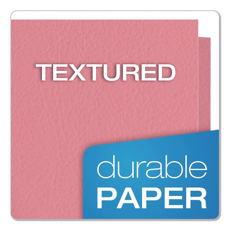 TOPS BUSINESS FORMS Pink Ribbon Twin-Pocket Folder with Prong Fasteners, Accommodates (135) 11 x 8.5 Sheets, Pink, 25/Box (OXF57768) thumbnail 3