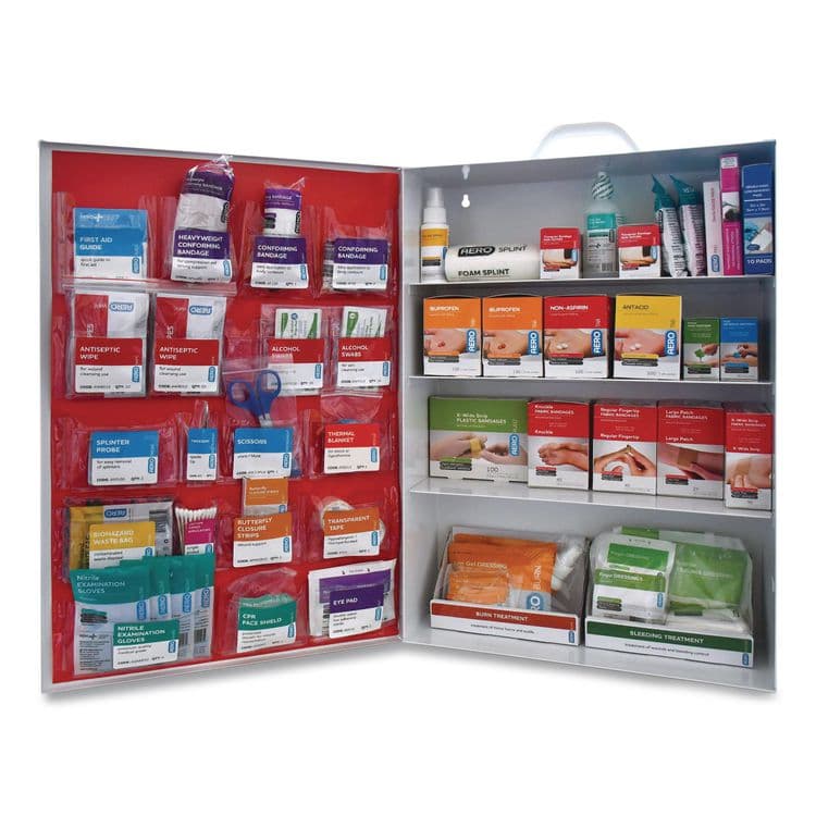 AERO HEALTHCARE 150 Series Class B 4-Shelf Food First Aid Cabinet - Meds, 150 Person, 830 Pieces, Metal Case (AOHSF150BMTF) thumbnail 2