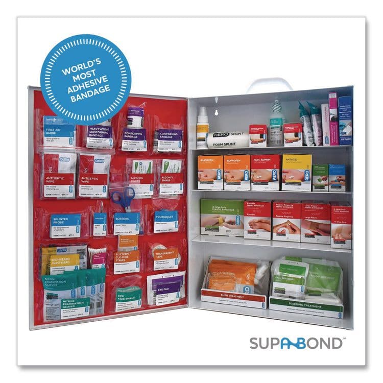 AERO HEALTHCARE 150 Series Class B 4-Shelf First Aid Cabinet - Meds, 150 Person, 855 Pieces, Metal Case (AOHSF150BMT) thumbnail 2