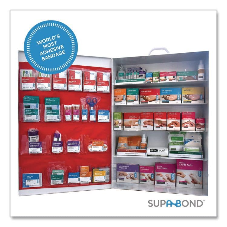 AERO HEALTHCARE 200 Series Class B 5-Shelf First Aid Cabinet - Meds, 200 Person, 1,183 Pieces, Metal Case (AOHSF200BMT) thumbnail 2