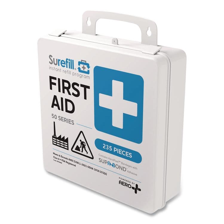 AERO HEALTHCARE 50 Series ANSI A+ First Aid Kit - Weatherproof Plastic Case, 50 Person, 235 Pieces (AOHSF50AW)