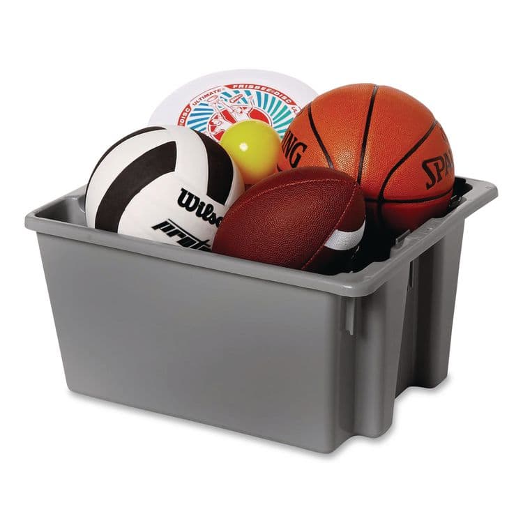 RUBBERMAID COMMERCIAL PROD. Palletote Box, 9.72 gal, 19.5" x 15.5" x 10", Gray, 10/Carton (RCP1721GRACT) thumbnail 4