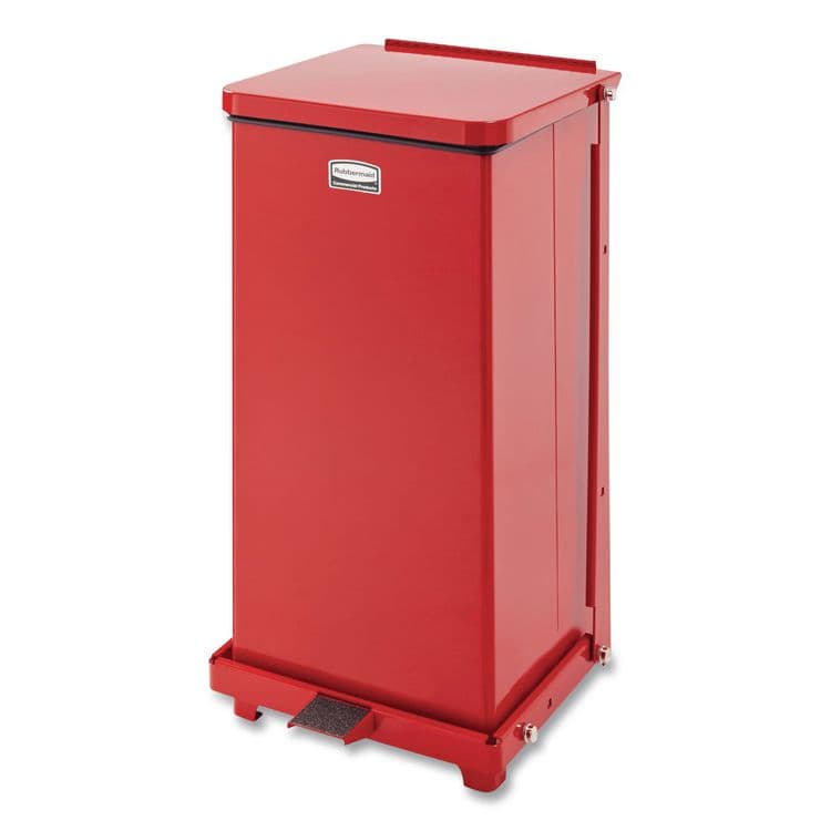 RUBBERMAID COMMERCIAL PROD. Defenders Heavy-Duty Steel Step Can, 6.5 gal, Steel, Red (RCPST12EPLRD)