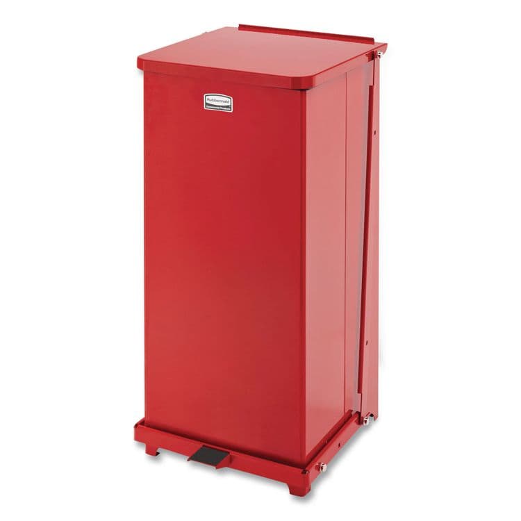 RUBBERMAID COMMERCIAL PROD. Defenders Heavy-Duty Steel Step Can, 13 gal, Steel, Red (RCPST24EPLRD)