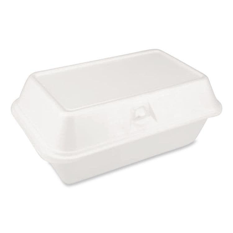 PLASTIFAR SA Foam Hinged Lid Container, Secure One Tab Latch, Poly Bag, 7.81 x 8.75 x 3.38, White, 100/Sleeve, 2 Sleeves/Bag, 1 Bag/Pack (PST12018) thumbnail 3