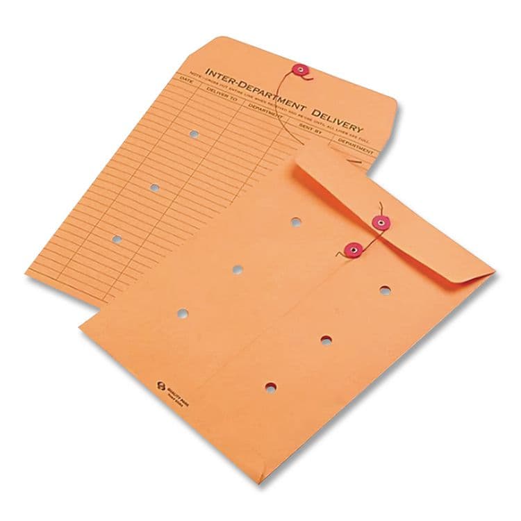 QUALITY PARK PRODUCTS Brown Kraft String/Button Interoffice Envelope, #90, One-Sided Five-Column Format, 31-Entries, 9 x 12, Brown Kraft, 100/CT (QUA63462) thumbnail 4