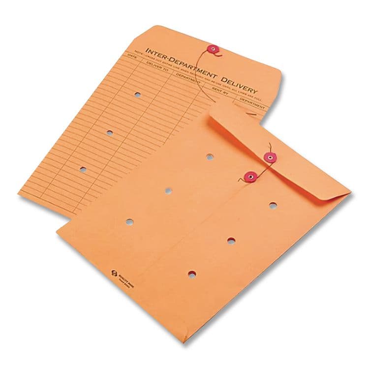 QUALITY PARK PRODUCTS Brown Kraft String/Button Interoffice Envelope, #97, Two-Sided Five-Column Format, 52-Entries, 10 x 13, Brown Kraft, 100/CT (QUA63561) thumbnail 2