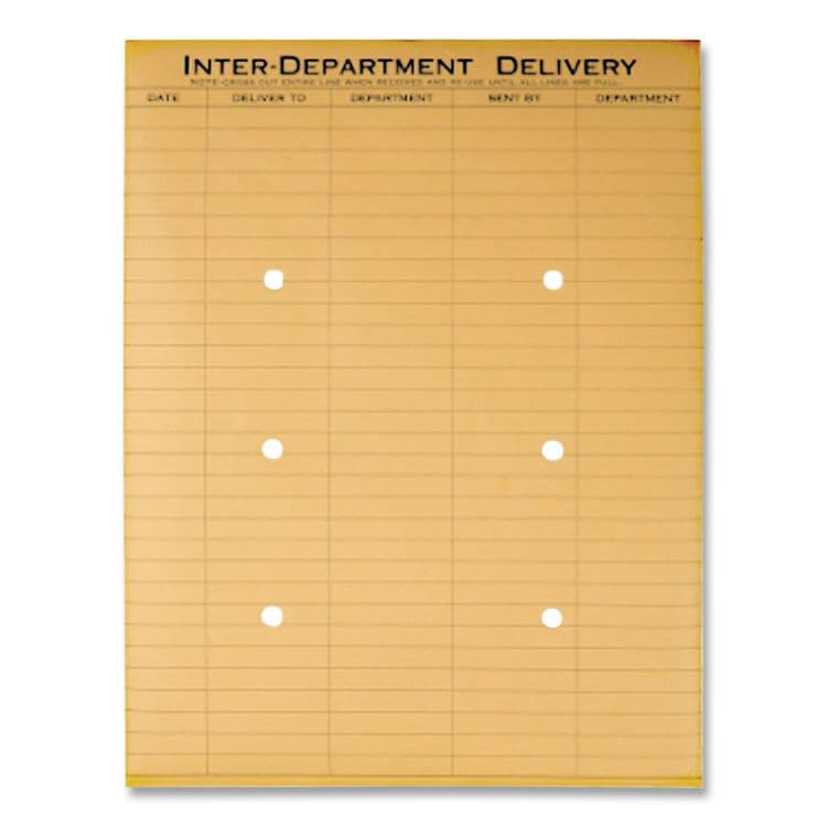 QUALITY PARK PRODUCTS Brown Kraft String/Button Interoffice Envelope, #97, Two-Sided Five-Column Format, 52-Entries, 10 x 13, Brown Kraft, 100/CT (QUA63561) thumbnail 4