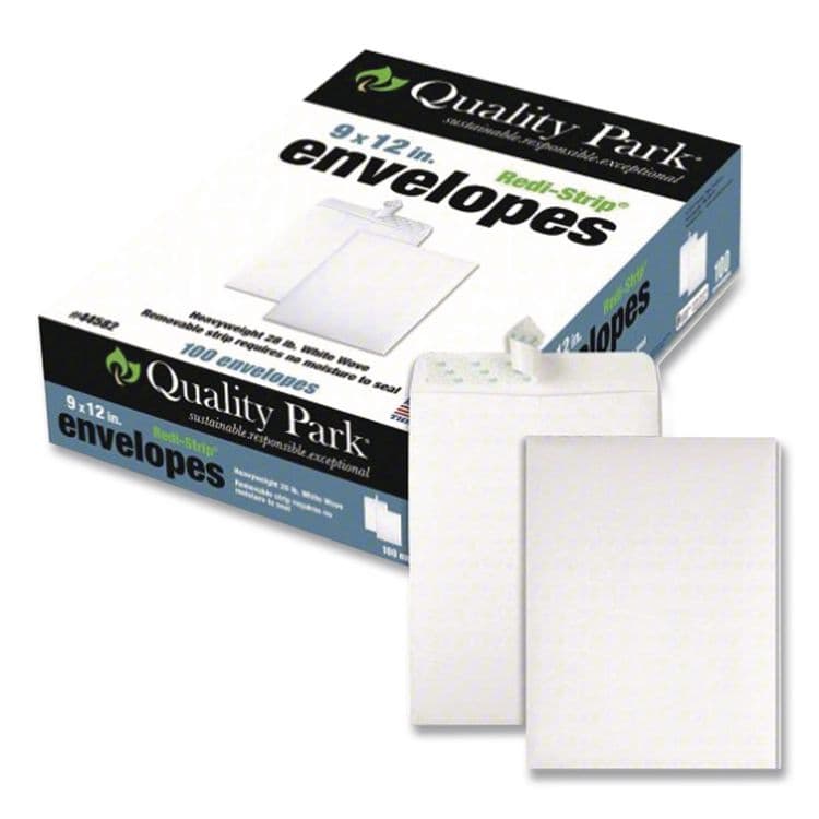 QUALITY PARK PRODUCTS Redi-Strip Catalog Envelope, #12 1/2, Cheese Blade Flap, Redi-Strip Adhesive Closure, 9.5 x 12.5, White, 100/Box (QUA44682) thumbnail 3