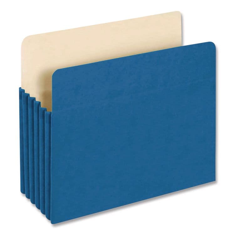TOPS BUSINESS FORMS Colored File Pockets, 5.25" Expansion, Letter-Size, Blue (PFX1534GBLU10)