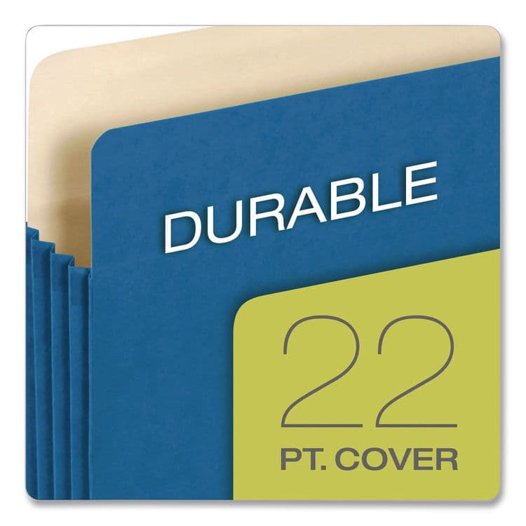 TOPS BUSINESS FORMS Colored File Pockets, 5.25" Expansion, Letter-Size, Blue (PFX1534GBLU10) thumbnail 3