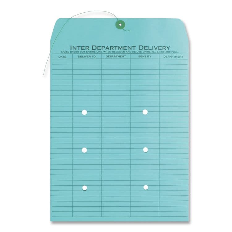 QUALITY PARK PRODUCTS Colored Paper String and Button Interoffice Envelope, #97, One-Sided Five-Column Format, 10 x 13, Blue, 100/Box (QUA63577) thumbnail 4