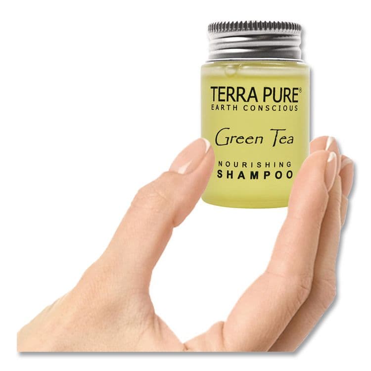 DIVERSIFIED HOSPITALITY SOLUTIONS, LTD. Terra Pure Shampoo Jam Jar, Green Tea Lemongrass Scent, 1 oz Jar, 300/Carton (DHS007460) thumbnail 3