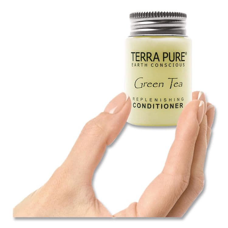 DIVERSIFIED HOSPITALITY SOLUTIONS, LTD. Terra Pure Conditioner Jam Jar, Green Tea Lemongrass Scent, 1 oz Jar, 300/Carton (DHS007477) thumbnail 3