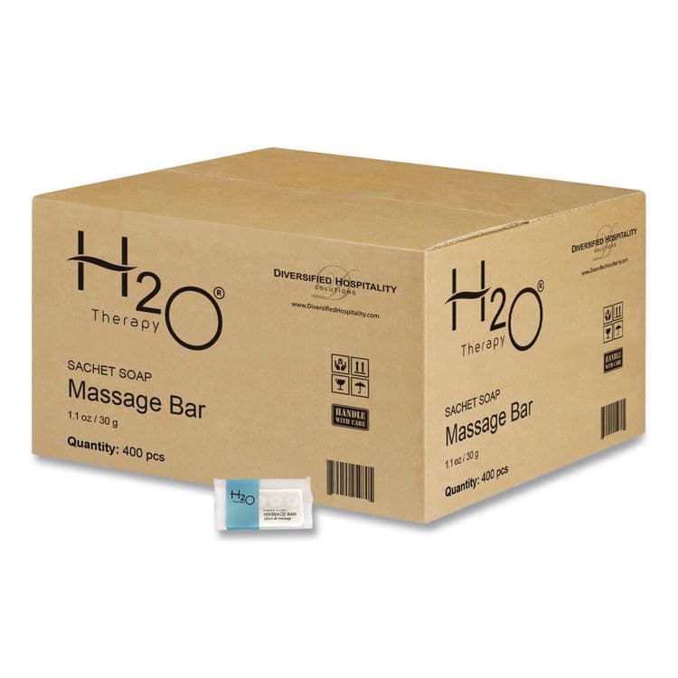 DIVERSIFIED HOSPITALITY SOLUTIONS, LTD. H2O Therapy Soaps, White Tea and Lemongrass Scent, 1.1 oz Bar, 400/Carton (DHS007095) thumbnail 2