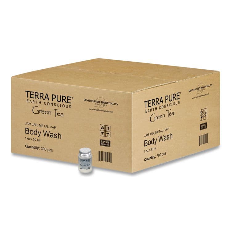 DIVERSIFIED HOSPITALITY SOLUTIONS, LTD. Terra Pure Shampoo Jam Jar, Green Tea Lemongrass Scent, 1 oz Jar, 300/Carton (DHS007460) thumbnail 2