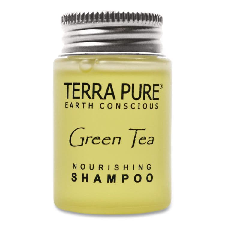 DIVERSIFIED HOSPITALITY SOLUTIONS, LTD. Terra Pure Shampoo Jam Jar, Green Tea Lemongrass Scent, 1 oz Jar, 300/Carton (DHS007460)