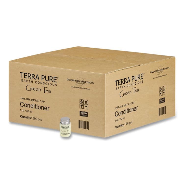 DIVERSIFIED HOSPITALITY SOLUTIONS, LTD. Terra Pure Conditioner Jam Jar, Green Tea Lemongrass Scent, 1 oz Jar, 300/Carton (DHS007477) thumbnail 2