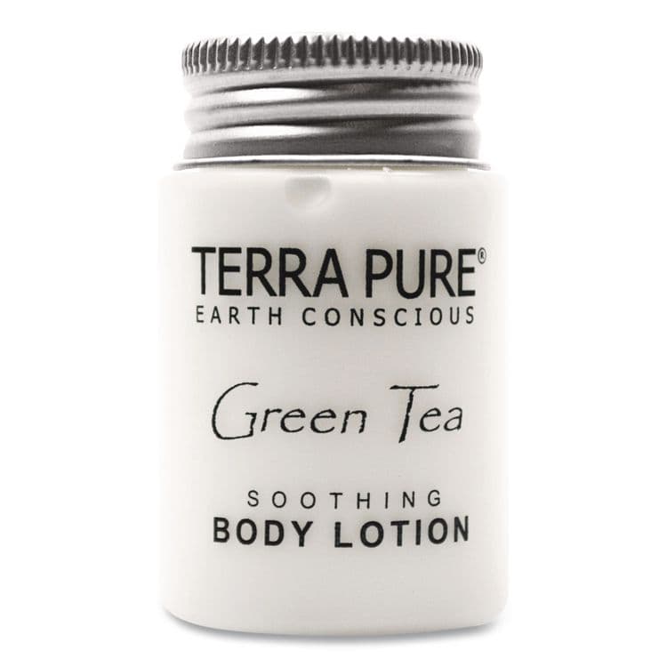 DIVERSIFIED HOSPITALITY SOLUTIONS, LTD. Terra Pure Body Lotion Jam Jar, 1 oz Jar, Green Tea and Lemongrass Scent, 300/Carton (DHS007484)