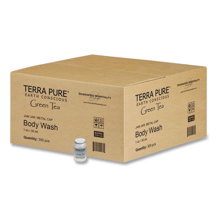 DIVERSIFIED HOSPITALITY SOLUTIONS, LTD. Terra Pure Body Wash Jam Jar, Green Tea Lemongrass, 1 oz Jar, 300/Carton (DHS007491) thumbnail 2