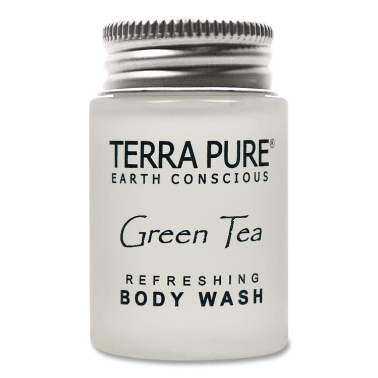 DIVERSIFIED HOSPITALITY SOLUTIONS, LTD. Terra Pure Body Wash Jam Jar, Green Tea Lemongrass, 1 oz Jar, 300/Carton (DHS007491)