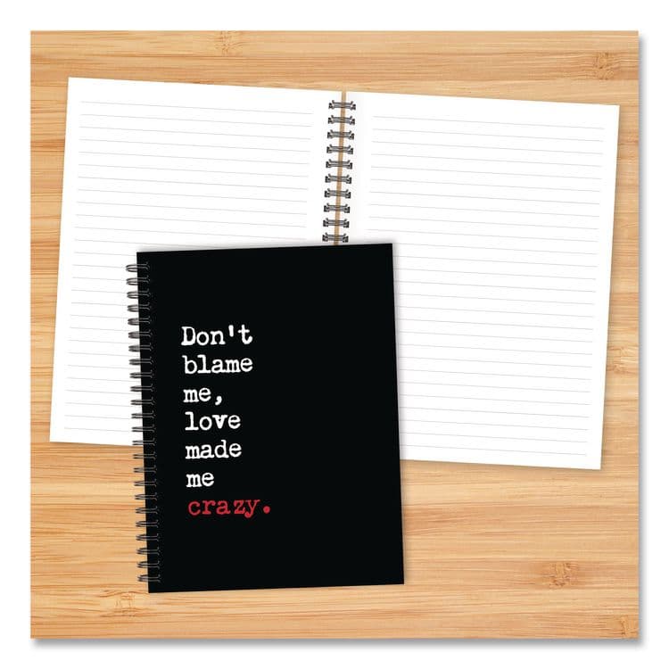 WILLOW CREEK PRESS Love Made Me Crazy Undated Journal, Medium/College Rule, Black/White/Red Cover, (80) 8 x 6 Sheets (WPR55052) thumbnail 4