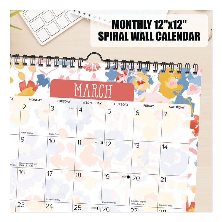 WILLOW CREEK PRESS Meadow Flowers 2026 Spiral Wall Calendar, Floral Artwork, 12 x 12, Multicolor Sheets, 12-Month (Jan to Dec): 2026 (WPR54741) thumbnail 4