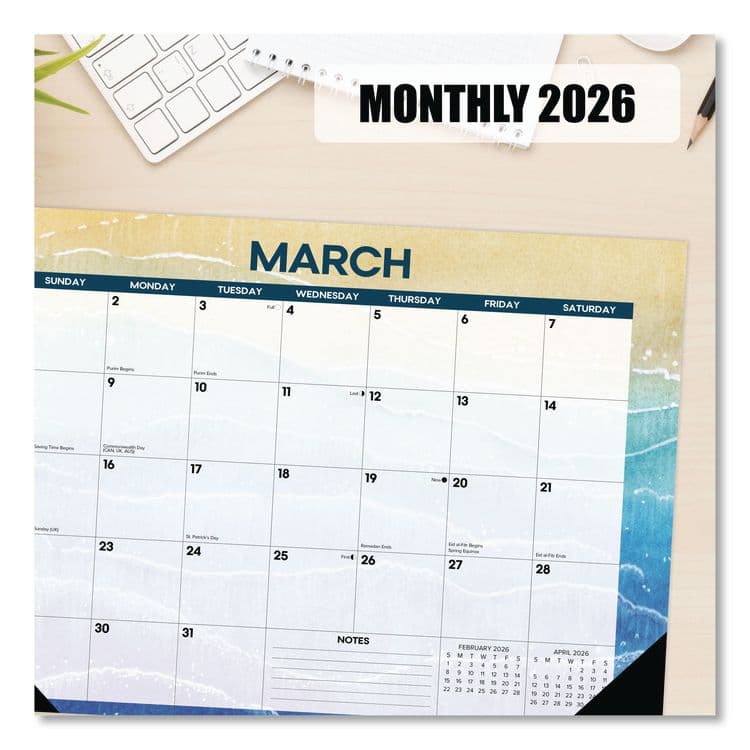 WILLOW CREEK PRESS Beaches Monthly Desk Pad Calendar, 17 x 12, White/Multicolor Sheets, Black Headband/Corners, 12-Month (Jan to Dec) 2026 (WPR57070) thumbnail 4