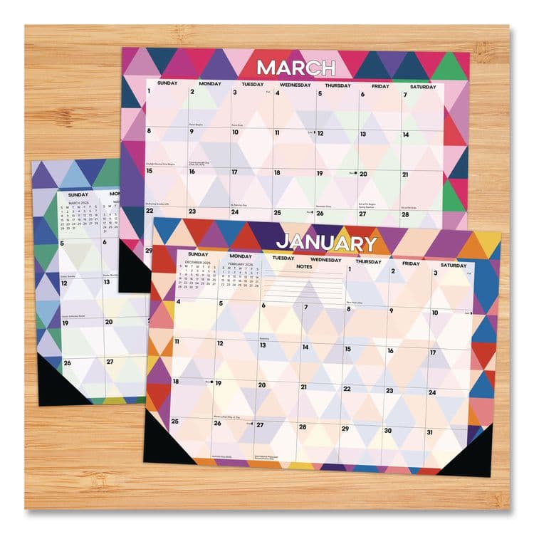 WILLOW CREEK PRESS Modern Small Geometric Monthly Desk Pad Calendar, 17 x 12, Multicolor Sheets, Black Headband/Corners, 12-Month (Jan-Dec) 2026 (WPR57117) thumbnail 2
