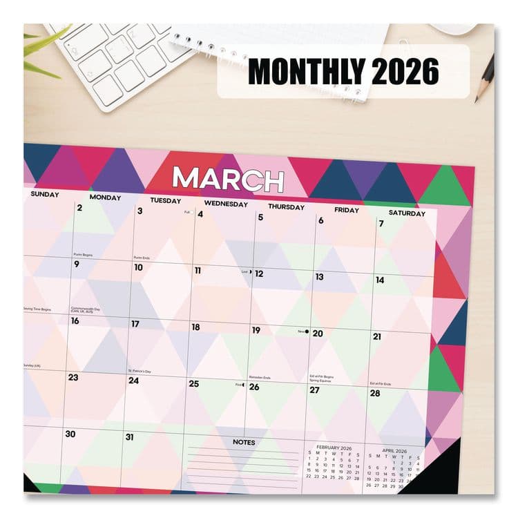 WILLOW CREEK PRESS Modern Small Geometric Monthly Desk Pad Calendar, 17 x 12, Multicolor Sheets, Black Headband/Corners, 12-Month (Jan-Dec) 2026 (WPR57117) thumbnail 4