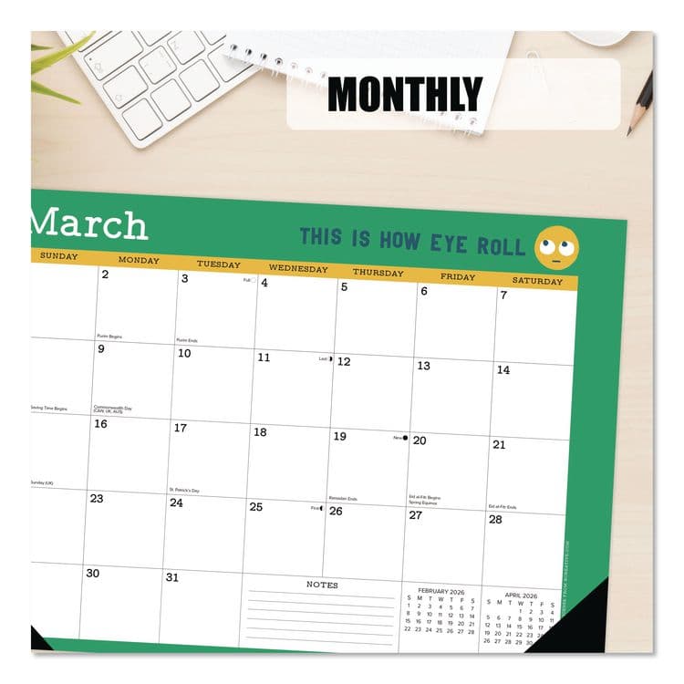 WILLOW CREEK PRESS Punny Art of David Olenick Monthly Desk Pad Calendar, 17x12, White/Multicolor, Black Headband/Corners, 12-Month Jan-Dec 2026 (WPR57148) thumbnail 4