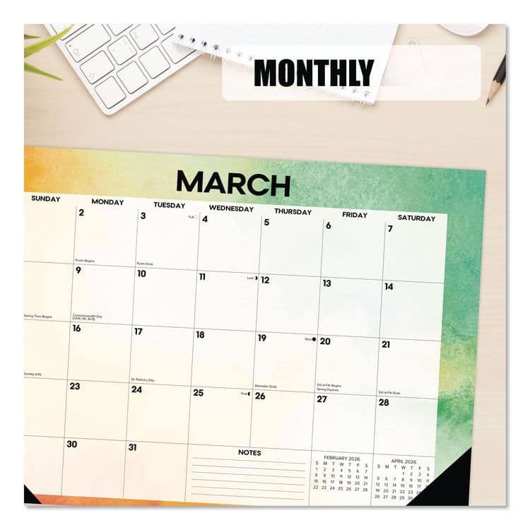 WILLOW CREEK PRESS Rainbow Gradient Small Monthly Desk Pad Calendar, 17 x 12, White Sheets, Black Headband/Corners, 12-Month (Jan to Dec): 2026 (WPR57155) thumbnail 4