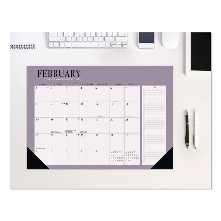 WILLOW CREEK PRESS Urban Chic Small Monthly Desk Pad Calendar, 17 x 12, White Sheets, Black Headband/Corners, 12-Month (Jan to Dec): 2026 (WPR57179)