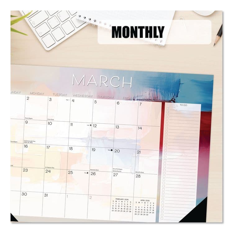 WILLOW CREEK PRESS Abstract Art Small Monthly Desk Pad Calendar, 17x12, White/Multicolor Sheets, Black Headband/Corners, 12-Month (Jan-Dec) 2026 (WPR57391) thumbnail 4