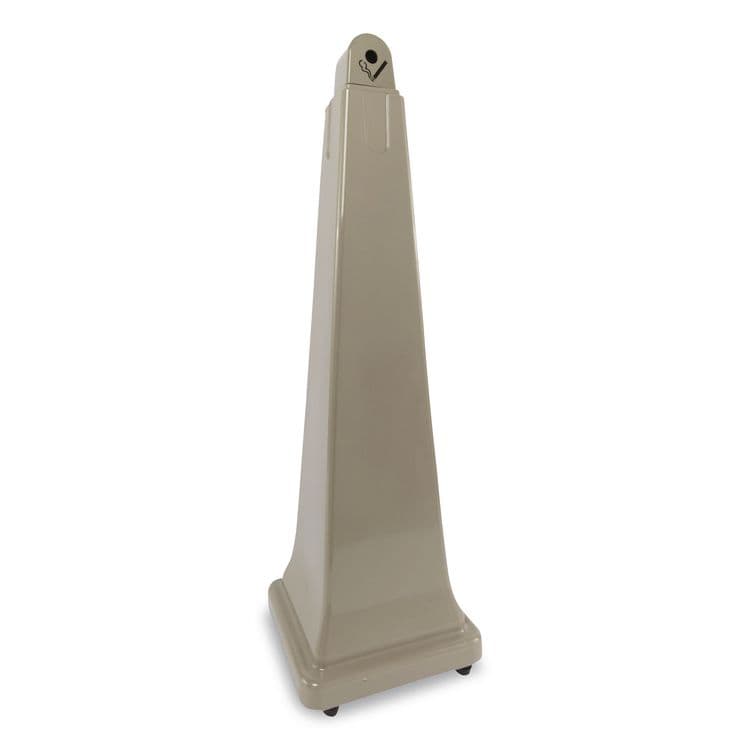 RUBBERMAID COMMERCIAL PROD. GroundsKeeper Cigarette Waste Collector, Pyramid, 1 gal, 12.25 x 39.75, Beige (RCP257088BG) thumbnail 2