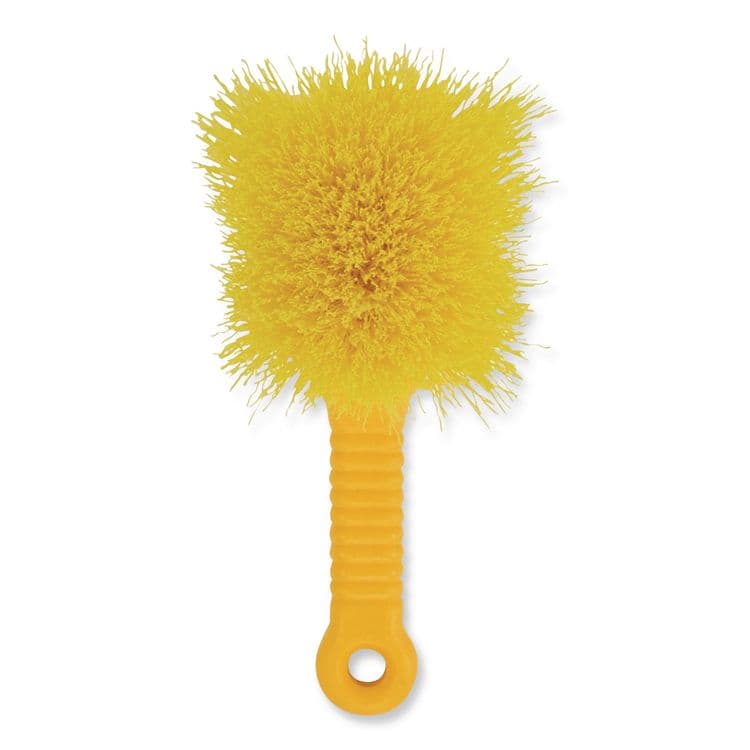 RUBBERMAID COMMERCIAL PROD. Long Handle Scrub, Yellow Synthetic Bristles, 8" Brush, 8" Gray Plastic Handle (RCP9B29CT) thumbnail 2