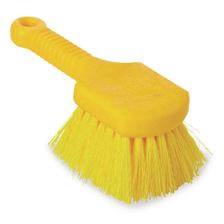 RUBBERMAID COMMERCIAL PROD. Long Handle Scrub, Yellow Synthetic Bristles, 8" Brush, 8" Gray Plastic Handle (RCP9B29CT) thumbnail 3